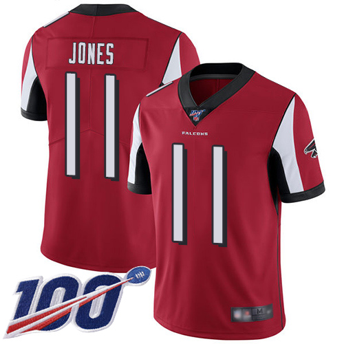 Atlanta Falcons Limited Red Men Julio Jones Home Jersey NFL Football #11 100th Season Vapor Untouchable->atlanta falcons->NFL Jersey